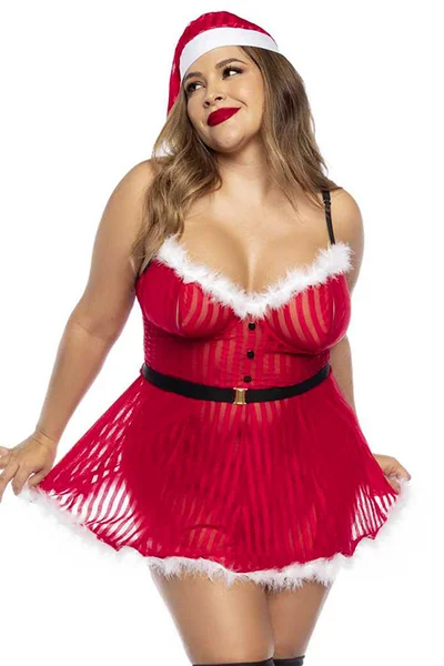 Mapale by Espiral Mrs Claus Peek A Boo Babydoll & Hat Costume — image 10 of 12