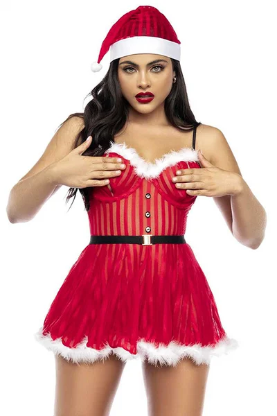 Mapale by Espiral Mrs Claus Peek A Boo Babydoll & Hat Costume — image 3 of 12
