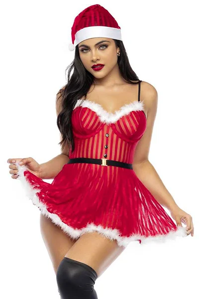 Mapale by Espiral Mrs Claus Peek A Boo Babydoll & Hat Costume — image 7 of 12