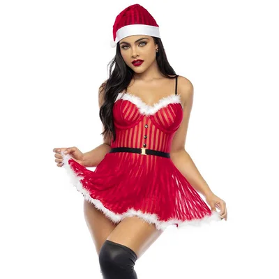 mapale by espiral mrs claus peek a boo babydoll hat costume