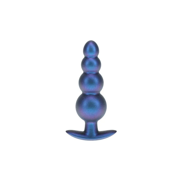 OUCH! Beaded Anal Plug - Metallic Blue - Metallic Blue 11.7 cm Butt Plug — image 2 of 4