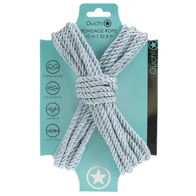 ouch bondage rope 10 m powder blue powder blue nylon bondage rope 10 metre length