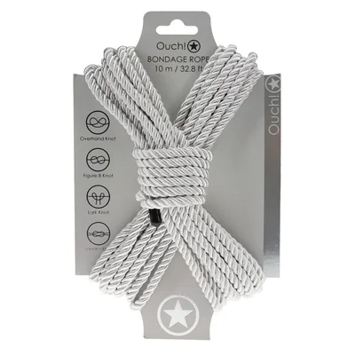 ouch bondage rope 10 m silver silver nylon bondage rope 10 metre length