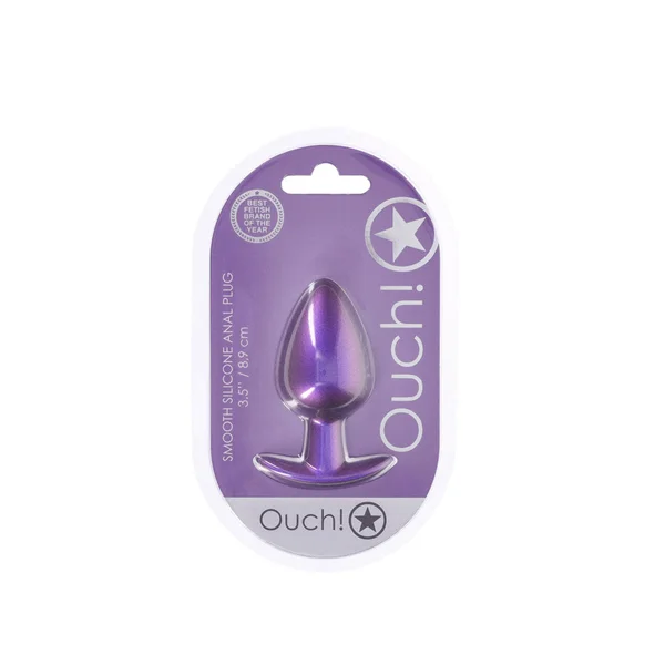 OUCH! Anal Plug - Large - Metallic Purple - Metallic Purple 8.9 cm Large Butt Plug — image 3 of 4