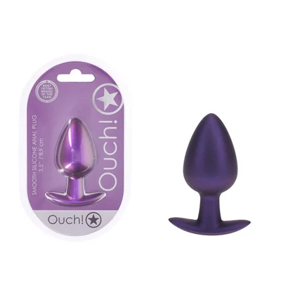 ouch anal plug large metallic purple metallic purple 89 cm large butt plug