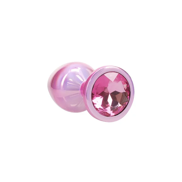 OUCH! Paris Collection - Metal Anal Plug Set - Pink - Metallic Pink Butt Plugs with Gem Bases - Set of 3 Sizes — image 4 of 7