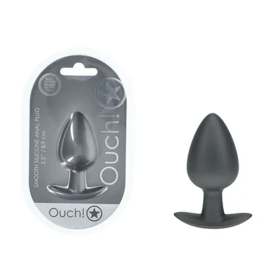 ouch anal plug large gun metal gun metal grey 89 cm large butt plug