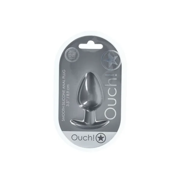 OUCH! Anal Plug - Large - Gun Metal - Gun Metal Grey 8.9 cm Large Butt Plug — image 3 of 4