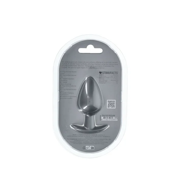 OUCH! Anal Plug - Large - Gun Metal - Gun Metal Grey 8.9 cm Large Butt Plug — image 4 of 4