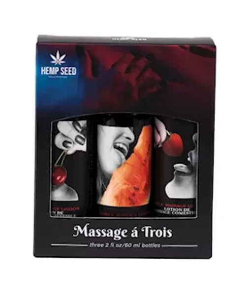 Hemp Seed Edible Massage A Trois - Edible Massage Lotion Kit - 3 Bottle Set — image 2 of 2