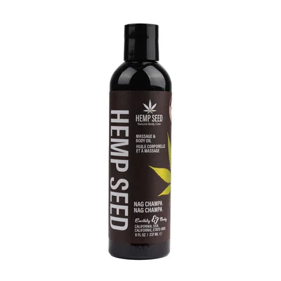 hemp seed massage body oil nag champa east indian incense scented 237 ml bottle