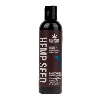 hemp seed massage body oil moroccan nights earthy spicy sensual scented 237 ml bottle
