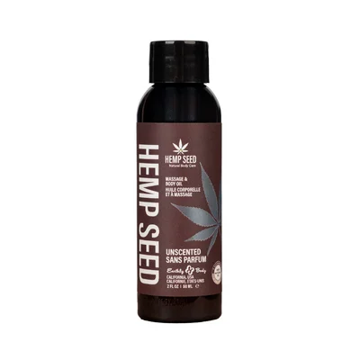 hemp seed massage body oil unscented 59 ml bottle