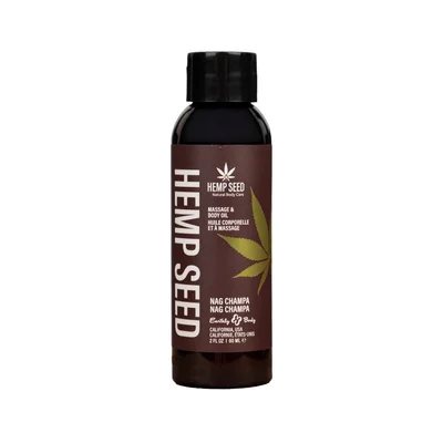 hemp seed massage body oil nag champa east indian incense scented 59 ml bottle