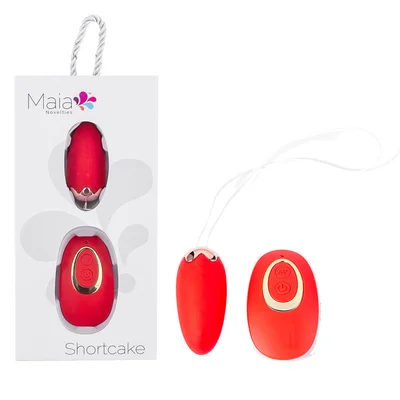 maia shortcake red usb rechargeable vibrating egg with wireless remote
