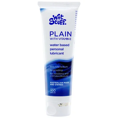 wet stuff plain 100g tube water based lubricant with vitamin e 100 gram tube