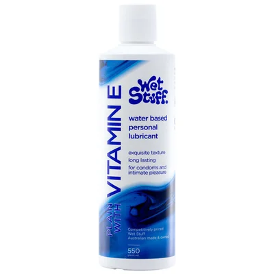 wet stuff plain 550g disktop water based lubricant with vitamin e 550 gram bottle
