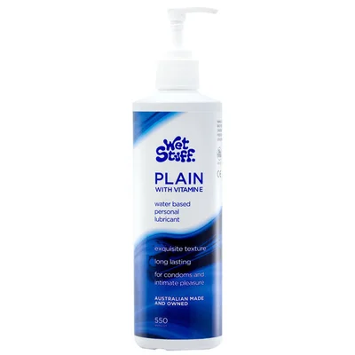 wet stuff plain 550g pump water based lubricant with vitamin e 550 gram pump bottle