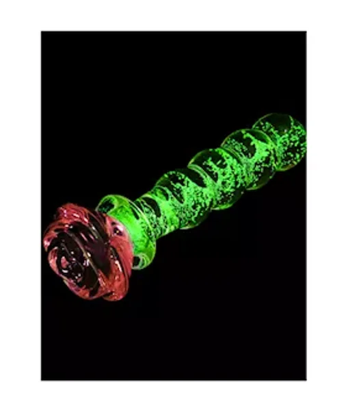 Lucent Glow In The Dark Beaded Rose Glass Massager
