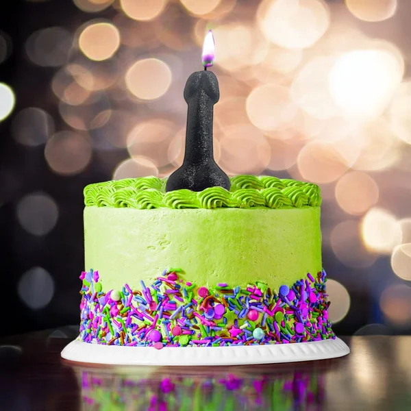 Glitterati Black Glitter Penis Candle - Black 10 cm Penis Party Candle — image 3 of 4