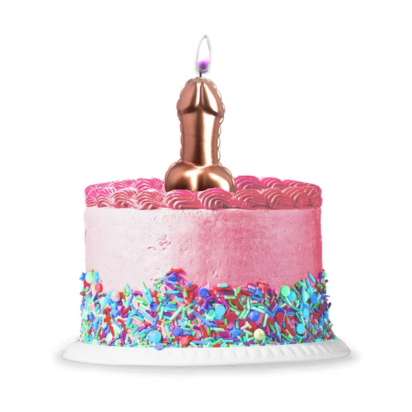 Glitterati Metallic Pink Penis Candle - Rose Gold 10 cm Penis Party Candle — image 2 of 3