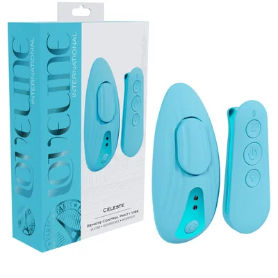 loveline celeste blue blue usb rechargeable panty vibrator with wireless remote