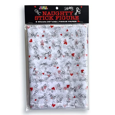 naughty stick figure tissue paper sheets novelty decoration sheets 6 pack