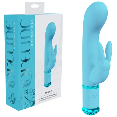 loveline belle blue blue 156 cm usb rechargeable rabbit vibrator