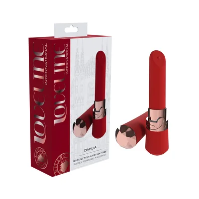 loveline dahlia red red 125 cm usb rechargeable lipstick vibrator