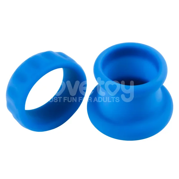 Pinnacle Pro Twin Flex - Blue Cock & Balls Rings — image 6 of 9