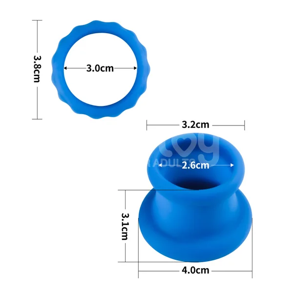Pinnacle Pro Twin Flex - Blue Cock & Balls Rings — image 9 of 9