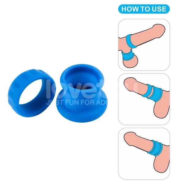 Pinnacle Pro Twin Flex - Blue Cock & Balls Rings — image 8 of 9