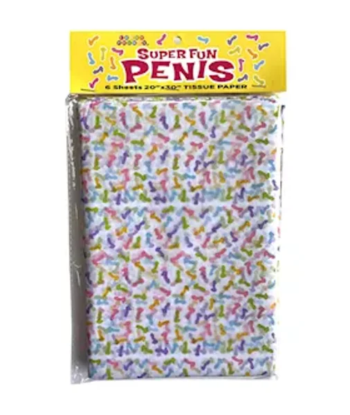 Super Fun Penis Tissue Paper Sheets - Novelty Decoration Sheets - 6 Pack — image 3 of 3