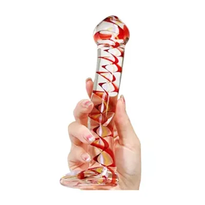 lucent inner spiral glass dildo
