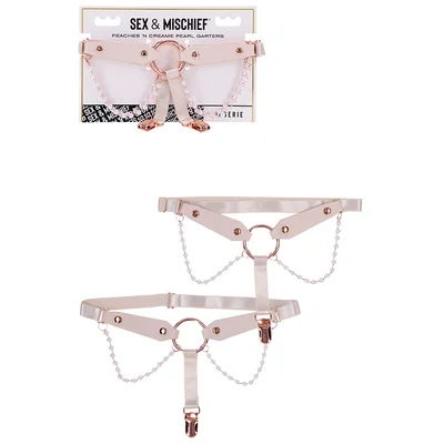 sex mischief peaches n creame pearl chain garters