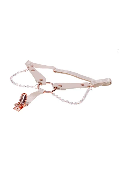 Sex & Mischief Peaches N Creame Pearl Chain Garters — image 3 of 5