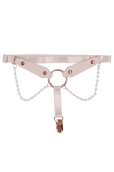 Sex & Mischief Peaches N Creame Pearl Chain Garters — image 2 of 5