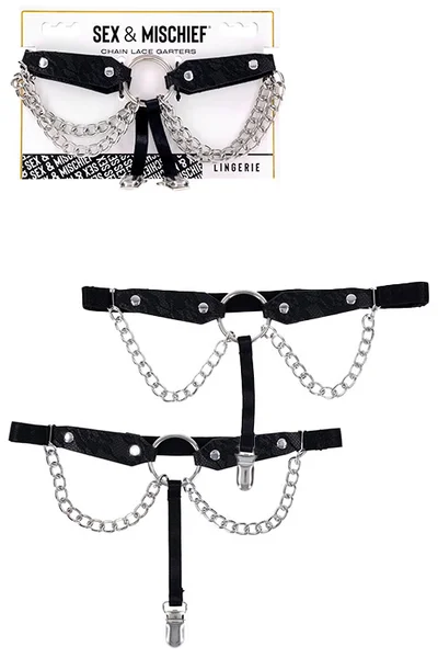 Sex & Mischief Chain & Lace Garters — image 5 of 6