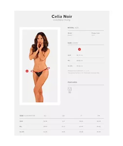 Obsessive Celia Noir Crotchless Thong — image 5 of 10