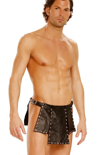 Elegant Moments Bound In Black Studded Leather Kilt — image 3 of 4