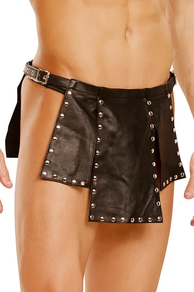 Elegant Moments Bound In Black Studded Leather Kilt — image 2 of 2