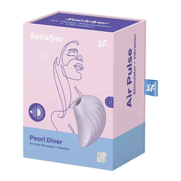 Satisfyer Pearl Diver - Violet - Violet USB Rechargeable Air Pulsation Stimulator — image 8 of 8