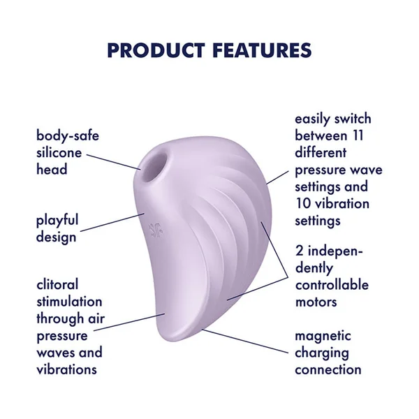 Satisfyer Pearl Diver - Violet - Violet USB Rechargeable Air Pulsation Stimulator — image 2 of 8