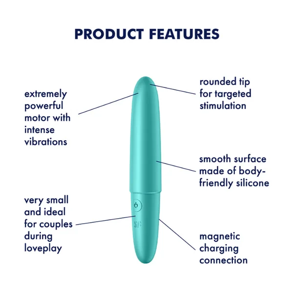 Satisfyer Ultra Power Bullet 6 Vibrator - Turquoise — image 3 of 4