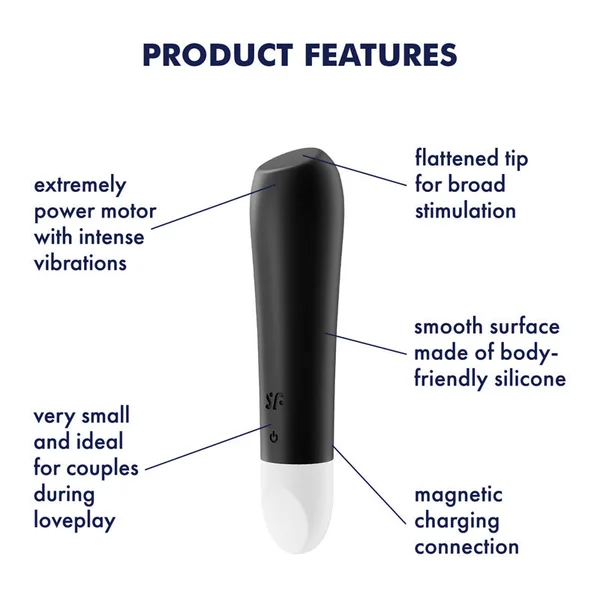 Satisfyer Ultra Power Bullet 2 - Black USB Rechargeable Bullet — image 3 of 8