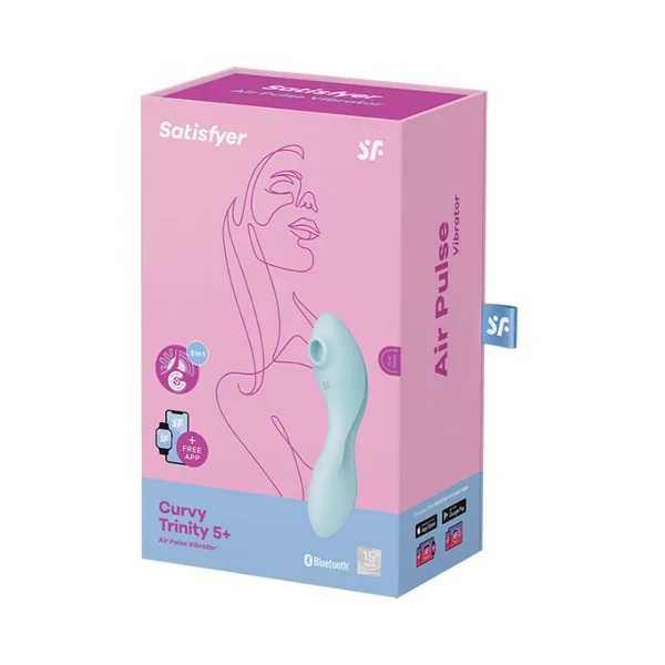 Satisfyer Curvy Trinity 5 App Control Vibrator Stimulator - Blue — image 4 of 5