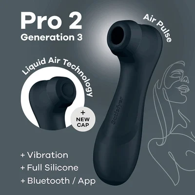 satisfyer pro 2 generation 3 with app control dark grey dark grey touch free usb rechargeable clitoral stimulator