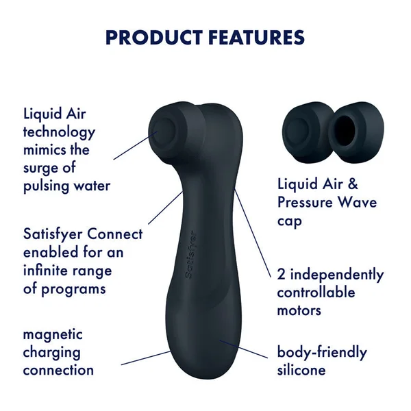Satisfyer Pro 2 Generation 3 with App Control - Dark Grey - Dark Grey Touch-Free USB-Rechargeable Clitoral Stimulator — image 3 of 7