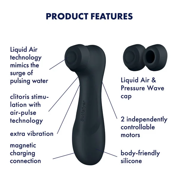 Satisfyer Pro 2 Generation 3 - Dark Grey - Dark Grey Touch-Free USB-Rechargeable Clitoral Stimulator — image 3 of 7