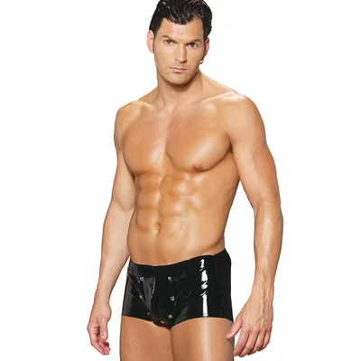 elegant moments vixen mens vinyl shorts